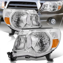 Load image into Gallery viewer, Toyota Tacoma 2005-2011 Factory Style Headlights Chrome Housing Clear Len Amber Reflector
