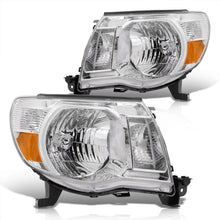 Load image into Gallery viewer, Toyota Tacoma 2005-2011 Factory Style Headlights Chrome Housing Clear Len Amber Reflector
