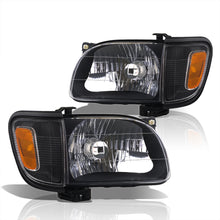Load image into Gallery viewer, Toyota Tacoma 2001-2004 Factory Style Headlights + Corners Black Housing Clear Len Amber Reflector
