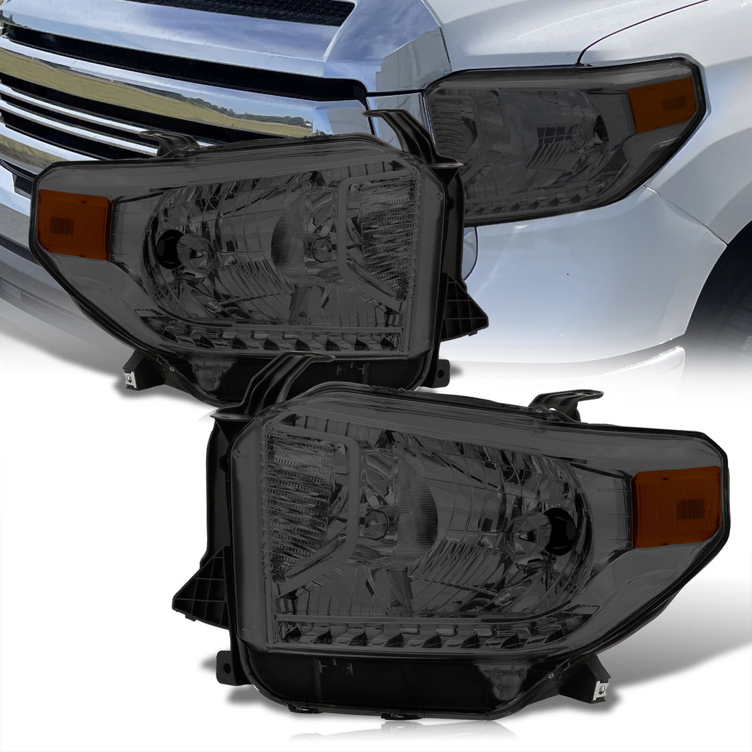 Toyota Tundra 2014-2021 Factory Style Headlights Chrome Housing Smoke Len Amber Reflector