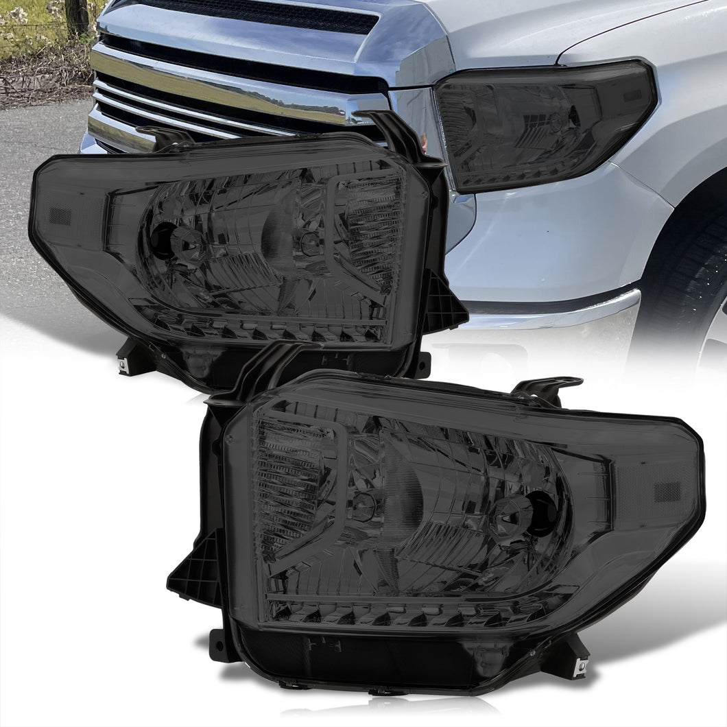 Toyota Tundra 2014-2021 Factory Style Headlights Chrome Housing Smoke Len Clear Reflector