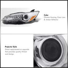 Load image into Gallery viewer, Toyota Camry 2015-2017 Factory Style Headlights Chrome Housing Clear Len Amber Reflector (Halogen Models Only)
