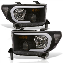Load image into Gallery viewer, Toyota Tundra 2007-2013 / Sequoia 2008-2017 LED DRL Bar Factory Style Headlights Black Housing Clear Len Clear Reflector
