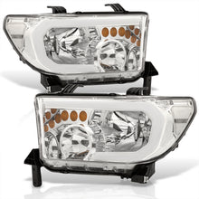 Load image into Gallery viewer, Toyota Tundra 2007-2013 / Sequoia 2008-2017 LED DRL Bar Factory Style Headlights Chrome Housing Clear Len Clear Reflector
