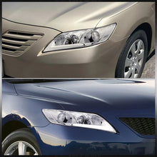 Load image into Gallery viewer, Toyota Camry 2007-2009 LED DRL Bar Factory Style Headlights Chrome Housing Clear Len Clear Reflector
