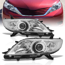 Load image into Gallery viewer, Toyota Sienna 2011-2020 Factory Style Headlights Chrome Housing Clear Len Clear Reflector
