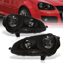Load image into Gallery viewer, Volkswagen Golf 2006-2008 / Rabbit 2006-2008 / Jetta 2006-2010 Factory Style Headlights Black Housing Clear Len Clear Reflector (Halogen Models Only)
