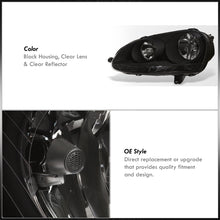 Load image into Gallery viewer, Volkswagen Golf 2006-2008 / Rabbit 2006-2008 / Jetta 2006-2010 Factory Style Headlights Black Housing Clear Len Clear Reflector (Halogen Models Only)
