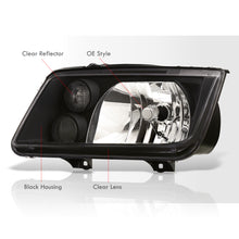 Load image into Gallery viewer, Volkswagen Jetta 1999-2004 Factory Style Headlights + Euro Fogs Black Housing Clear Len Clear Reflector
