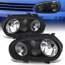 Load image into Gallery viewer, Volkswagen Golf GTI MK4 1999-2006 / Cabrio MK4 1999-2002 Factory Style Headlights Black Housing Clear Len Clear Reflector
