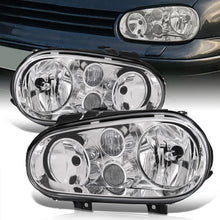 Load image into Gallery viewer, Volkswagen Golf GTI MK4 1999-2006 / Cabrio MK4 1999-2002 Factory Style Headlights Chrome Housing Clear Len Clear Reflector
