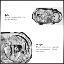 Load image into Gallery viewer, Volkswagen Golf GTI MK4 1999-2006 / Cabrio MK4 1999-2002 Factory Style Headlights Chrome Housing Clear Len Clear Reflector
