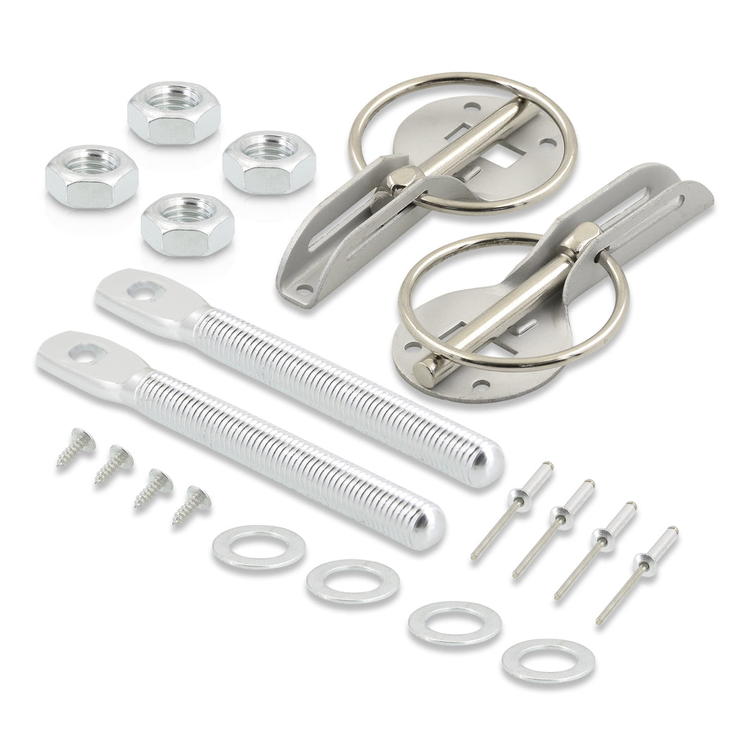 Universal Hood Lock Pins Silver (Sparco Style)