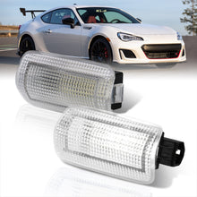 Load image into Gallery viewer, Toyota 86 Scion FR-S 2013-2020 / Subaru BRZ 2013-2020 2-Piece Left &amp; Right Interior White SMD LED Door Courtesy Lights Clear Len
