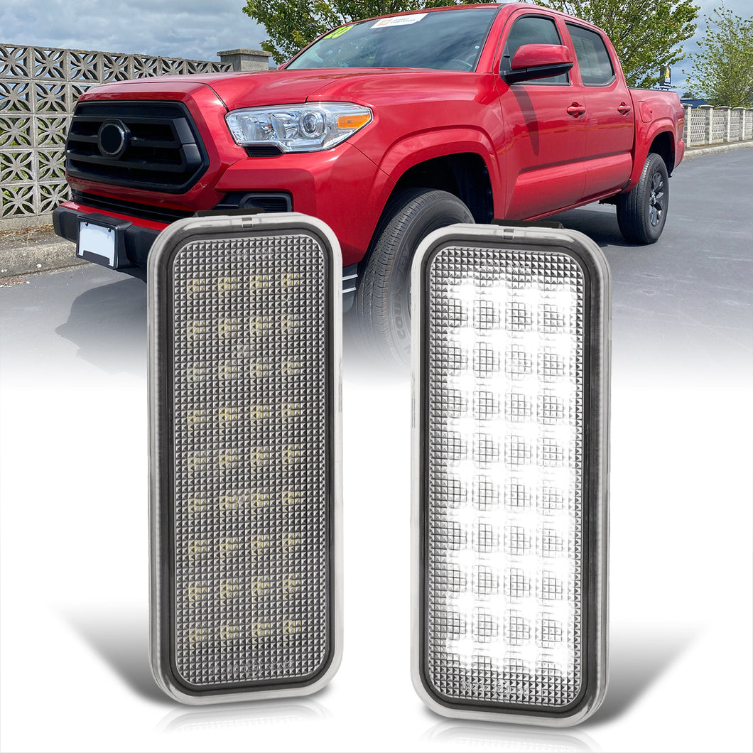 Toyota Tacoma 2020-2023 2-Piece Left & Right White SMD LED Truck Bed Cargo Lights Clear Len (Includes Wiring Harness)