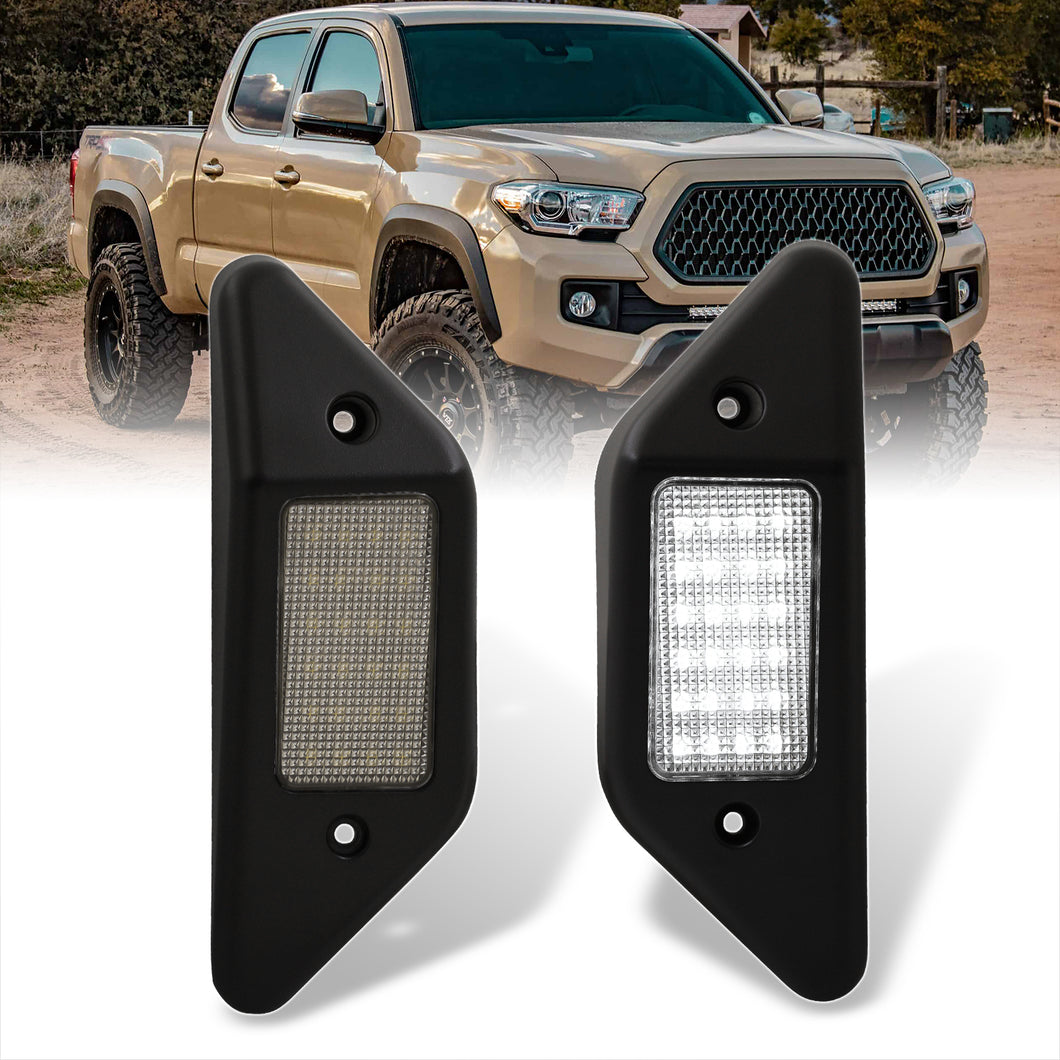 Toyota Tacoma 2016-2019 / Tundra 2014-2021 2-Piece Left & Right White SMD LED Truck Bed Cargo Lights Clear Len
