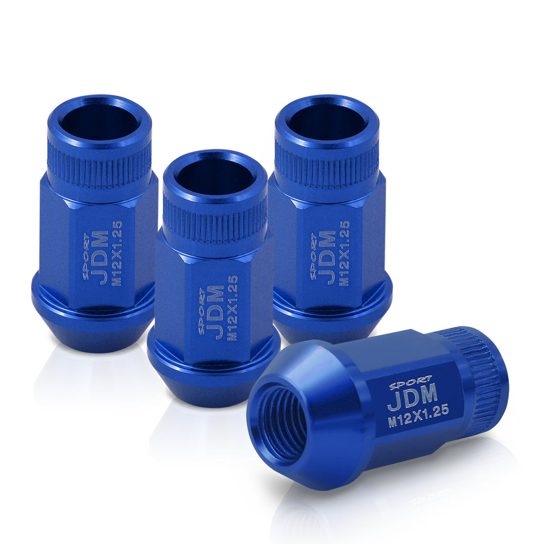 JDM Sport M12 X 1.25 Aluminum Open Lug Nuts Blue (4 Piece)