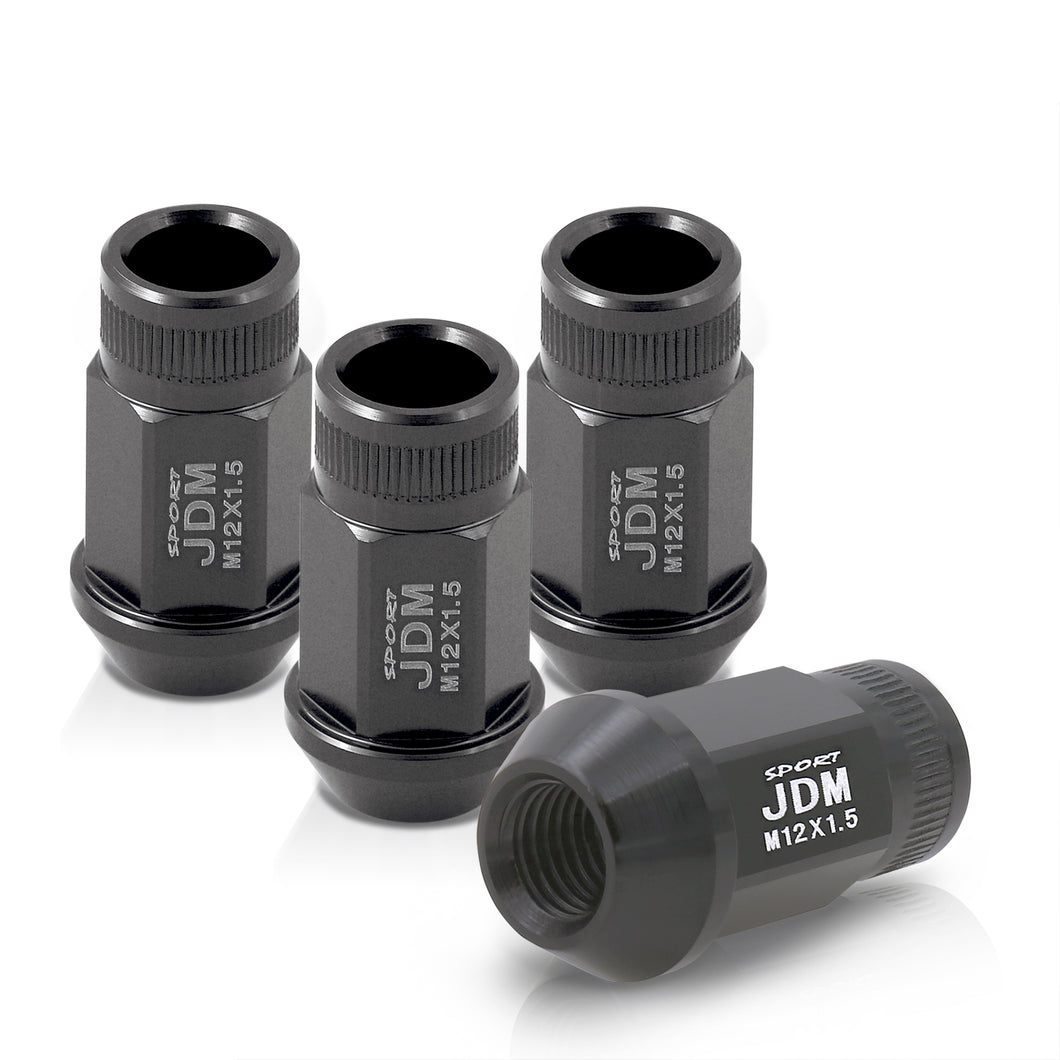 JDM Sport M12 X 1.5 Aluminum Open Lug Nuts Gun Metal (4 Piece)