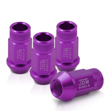 Load image into Gallery viewer, JDM Sport M12 X 1.5 Aluminum Open Lug Nuts Purple (4 Piece)
