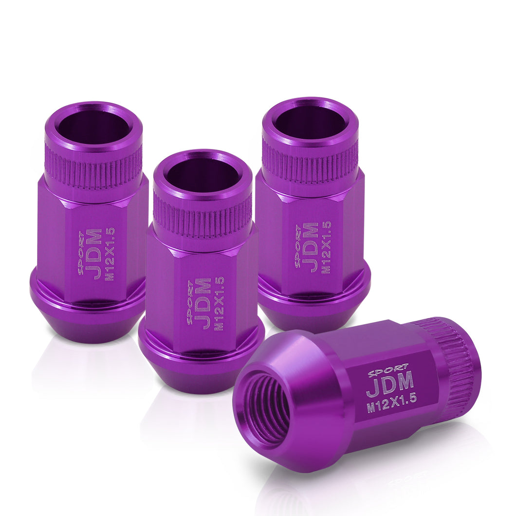 JDM Sport M12 X 1.5 Aluminum Open Lug Nuts Purple (4 Piece)