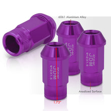 Load image into Gallery viewer, JDM Sport M12 X 1.5 Aluminum Open Lug Nuts Purple (4 Piece)
