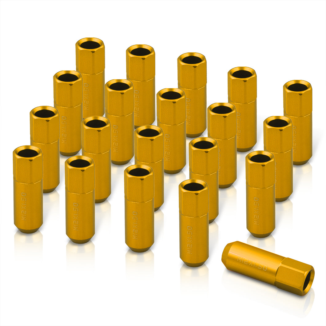 M12 x 1.5 Open Lug Nuts Gold (20 Piece)