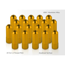 Load image into Gallery viewer, M12 x 1.5 Open Lug Nuts Gold (20 Piece)
