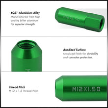 Load image into Gallery viewer, M12 x 1.5 Open Lug Nuts Green (20 Piece)
