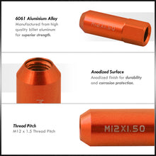 Load image into Gallery viewer, M12 x 1.5 Open Lug Nuts Orange (20 Piece)
