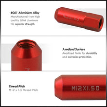 Load image into Gallery viewer, M12 x 1.5 Open Lug Nuts Red (20 Piece)
