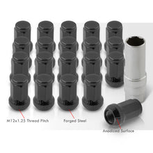 Load image into Gallery viewer, M12 x 1.25 OEM Style Steel Lug Nuts Matte Black (20 Piece)
