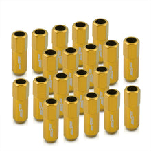 Load image into Gallery viewer, M12 x 1.25 Extended Aluminum Open Lug Nuts Gold (20 Piece)
