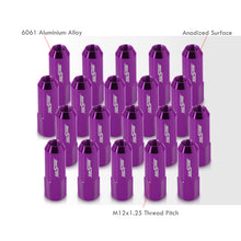 Load image into Gallery viewer, M12 x 1.25 Extended Aluminum Open Lug Nuts Purple (20 Piece)
