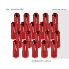 Load image into Gallery viewer, M12 x 1.25 Extended Aluminum Open Lug Nuts Red (20 Piece)
