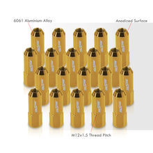 Load image into Gallery viewer, M12 x 1.5 Extended Aluminum Open Lug Nuts Gold (20 Piece)
