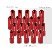 Load image into Gallery viewer, M12 x 1.5 Extended Aluminum Open Lug Nuts Red (20 Piece)
