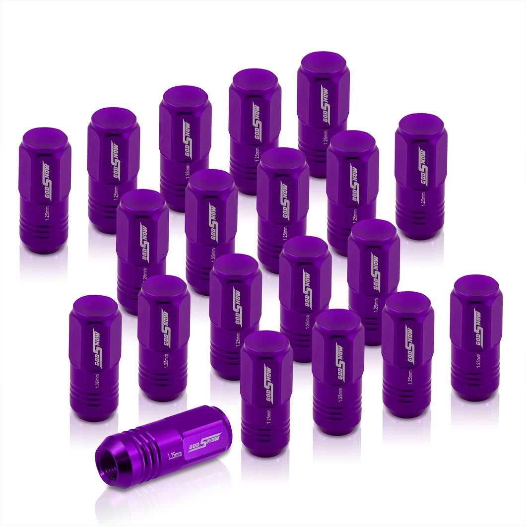 M12 x 1.25 Aluminum Closed Lug Nuts Purple (20 Piece)