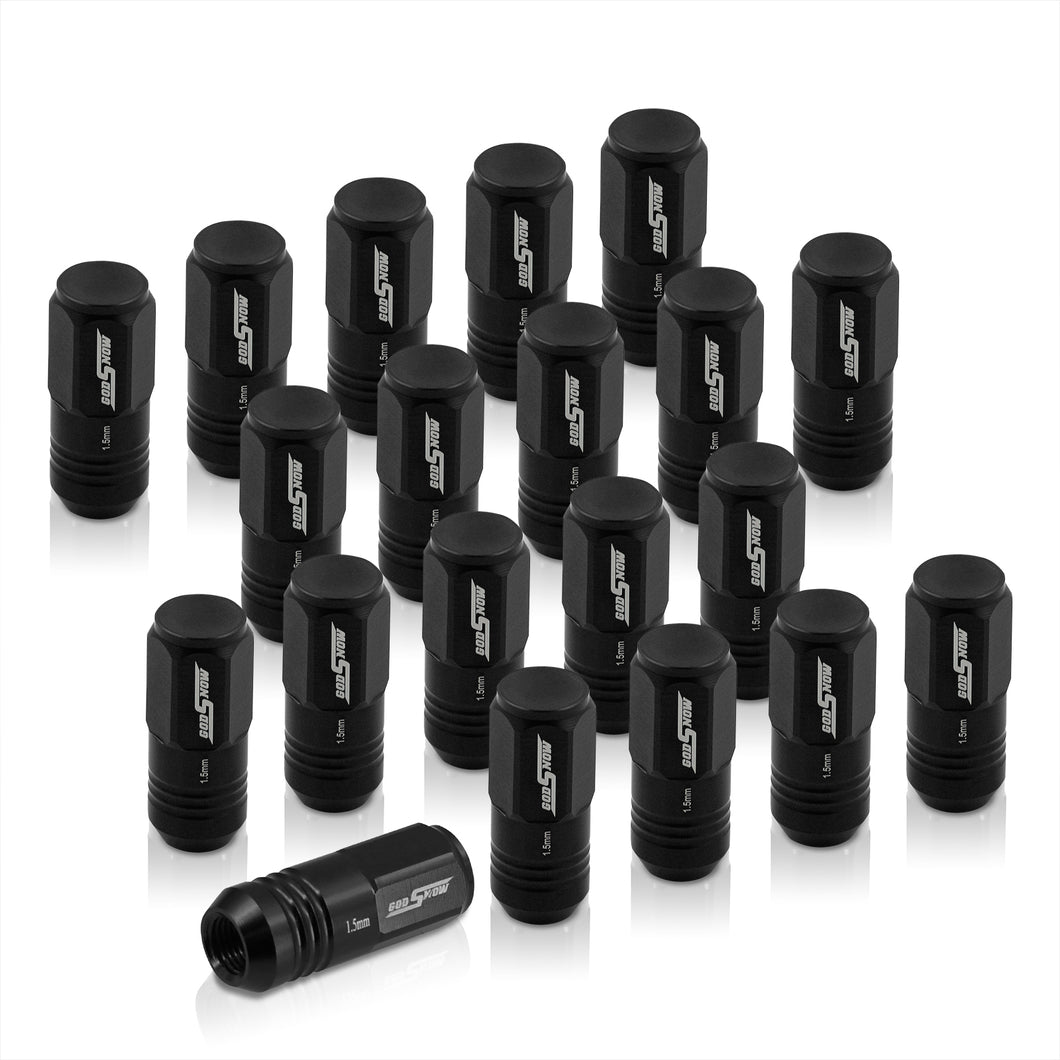 M12 x 1.5 Aluminum Closed Lug Nuts Black (20 Piece)