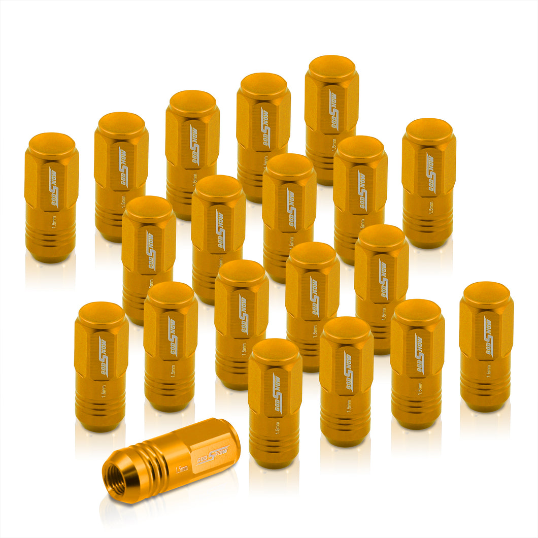 M12 x 1.5 Aluminum Closed Lug Nuts Gold (20 Piece)