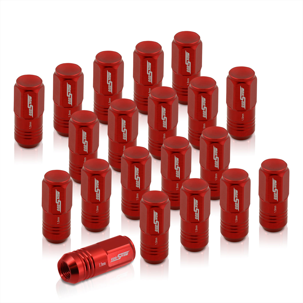 M12 x 1.5 Aluminum Closed Lug Nuts Red (20 Piece)