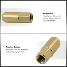 Load image into Gallery viewer, M12 x 1.5 Heavy Duty Steel Extended Open Lug Nuts Gold (20 Piece)
