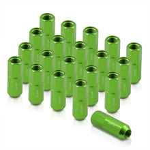 Load image into Gallery viewer, M12 x 1.5 Heavy Duty Steel Extended Open Lug Nuts Green (20 Piece)
