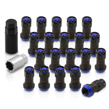 Load image into Gallery viewer, M12 x 1.25 Steel Body Lug Nuts Black Body Blue Cap (20 Piece)
