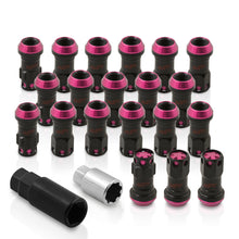 Load image into Gallery viewer, M12 x 1.25 Steel Body Lug Nuts Black Body Pink Cap (20 Piece)
