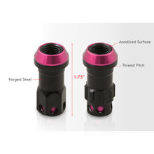 Load image into Gallery viewer, M12 x 1.25 Steel Body Lug Nuts Black Body Pink Cap (20 Piece)
