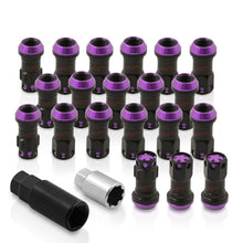 Load image into Gallery viewer, M12 x 1.25 Steel Body Lug Nuts Black Body Purple Cap (20 Piece)
