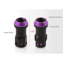 Load image into Gallery viewer, M12 x 1.25 Steel Body Lug Nuts Black Body Purple Cap (20 Piece)
