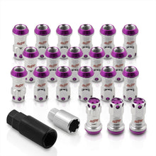 Load image into Gallery viewer, M12 x 1.25 Steel Body Lug Nuts Chrome Body Purple Cap (20 Piece)
