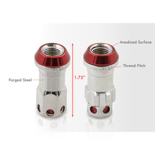 Load image into Gallery viewer, M12 x 1.25 Steel Body Lug Nuts Chrome Body Red Cap (20 Piece)
