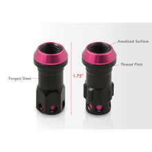 Load image into Gallery viewer, M12 x 1.5 Steel Body Lug Nuts Black Body Pink Cap (20 Piece)
